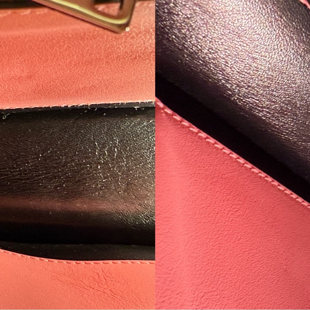 Prada Elektra 1BD120 Pink Studded Flap Shoulder Bag City Calf + Croc Trim - Picture 9 of 15